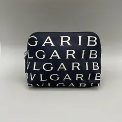 BVLGARI ブルガリ　マルチポーチ　小物入れ　総柄　ロゴ　ナイロン　黒　ブラック