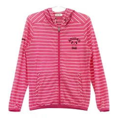 サイズ：S/P ADIDAS GOLF アディダスゴルフ  ジップ パーカー ボーダー柄 ピンク系 [240001625111] ゴルフウェア レディース ストスト