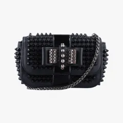 クリスチャンルブタンChristian Louboutinスイート チャリティー スカラベ スパイク ブラック レザー 