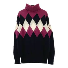サイズ：L CALLAWAY キャロウェイ  ウール混 タートルネック ニットセーター アーガイル ダイヤチェック柄 ブラック系 [240101389866] ゴルフウェア メンズ ストスト