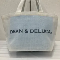 1551　Dean & DeLuca　ディーンアンドデルーカ　トートバッグ　ホワイト　メッシュ　シンプル　ロゴ　カジュアル　レディース