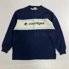 ◆ courreges クレージュ スウェット 平成 ロゴ 刺しゅう トレーナー トップス ネイビー系 Lサイズ 古着