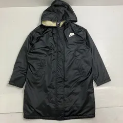 ◆ NIKE ナイキ その他アウター ジップアップ ロング丈 ベンチコート 裏ボア ブラック Lサイズサイズ レディース 古着