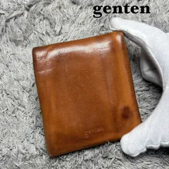 genten ゲンテン 本革 レザー 二つ折り財布 ブラウン