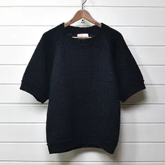ALLEGE アレッジ 厚手 セーター ハーフスリーブ ニット ネイビー ウール 2｜22d2558のサムネイル