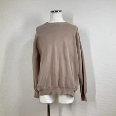 ビームスハート コットンニット L グレー ベージュ ドルマン クルーネック 洗える ビッグシルエット BEAMS HEART 春ニット 綿