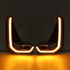 【送料無料】トヨタ ハイラックス レボ / TOYOTA HILUX REVO (2020-2021-2022-2023) 専用 クロームメッキ調 LEDフォグランプ DRL デイライト ポジション ホワイト/イエロー 2色切替 高輝度 明るい