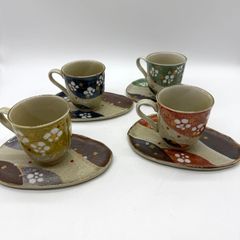 赫三郎窯 かくさぶろうがま デミタスコーヒーカップ ソーサー 3客 
