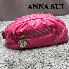 ANNA SUI アナスイ ナイロン ポーチ ピンク スタッズ チャーム付き