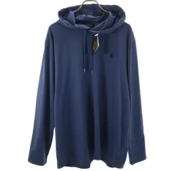 未使用 POLO RALPH LAUREN ポロラルフローレン 長袖 パーカー XL ネイビー 天竺 メンズ 古着