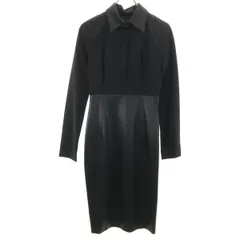 mila schon ミラショーン イタリア製 長袖 ワンピース 38 ブラック レディース 古着