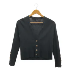 Grace Class グレースクラス 黒 ブラック メタルボタン リブニット Vネック カーディガン レディース 服 アパレル サイズ36※ポスト投稿でのご発送になります。のサムネイル