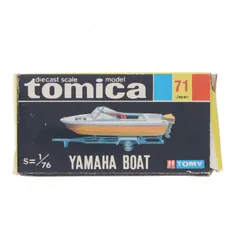 トミカ No.71 1/76 ヤマハ ボート(ホワイト×イエロー/ライトブルー/黒箱/日本製) 完成品 ミニカー トミーのサムネイル