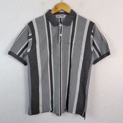 CHAPS Ralph Lauren チャップス ラルフローレン ポロシャツ ストライプ グレー Mサイズ メンズ 古着 アメカジ ストリート レトロ