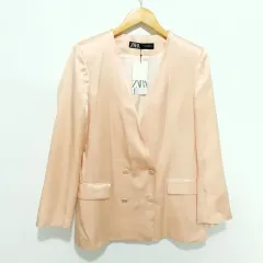 ザラ ピンク サテン ジャケット M_M2429