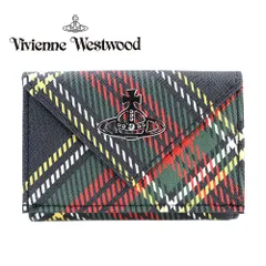 ヴィヴィアンウエストウッド Vivienne Westwood 財布 三つ折り 小銭入れ付き ミニ財布 チェスタータータン エンベロープ サフィアーノ ウォレット 5115002FW