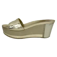PRADA SPORT(プラダスポーツ) ミュール 36.5 レディース - ゴールド オープントゥ/ウェッジソール レザーのサムネイル