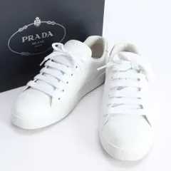 美品 プラダ 24cm相当 スニーカー レースアップ 靴 フラット シューズ 1E6631 38 レディース REE DT35-2【中古】