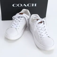 美品 コーチ G5041 レザー ローカット スニーカー レースアップ 靴 フラット シューズ 36 23cm 相当 レディース REE DT39-6【中古】