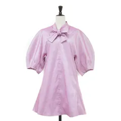 Sister Jane シスタージェーン ワンピース ピンク サイズ:S | ボウタイ付き ミニ  ドレス / チュニック ブラウス | 半袖 ボリュームスリーブ フレア | トップス【レディース】【中古】