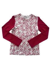 2018 コム・デ・ギャルソン ガール リー リボン パータン バイカラー ロング スリーブ Tシャツ