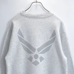10s USA製 USAF アメリカ軍 MEKE INC メケインク リフレクタープリント スウェット トレーナー ミリタリー 空軍 グレー ヴィンテージ ビンテージ アメリカ古着 メンズM相当のサムネイル