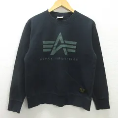 t■アルファ/ALPHA INDUSTRIES スウェットトレーナー■黒【メンズM】MENS/114【中古】のサムネイル