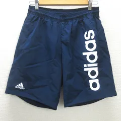 K■アディダス/adidas BS5040 ロゴプリント ハーフパンツ ショーツ【M】紺/MENS■35【中古】