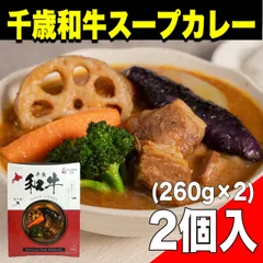 【新発売】北海道 千歳和牛スープカレー2個入り　北海道 ご当地カレー レトルト 常温保存 お取り寄せ グルメ 贅沢 和牛カレー【千彩百果】のサムネイル
