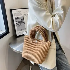 【在庫限り】コーデュロイ 2WAY ミニショルダーバッグ　ミニショルダー トート　手提げ ショルダー 斜めかけ 肩掛け 縦型 小さい 小さめ