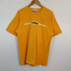 90s old adidas オールドアディダス Tシャツ ロゴプリント イエロー Lサイズ メンズ 古着 ストリート スポーツMIX