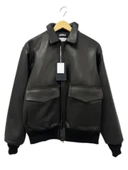 フィデリティ FIDELITY LAMB LEATHER A-2 JKT ネイキッド ラム レザー 羊革 ミリタリー ジャケット SN-23775026 M 黒ブラック ブランド古着ベクトル 中古●■260322のサムネイル