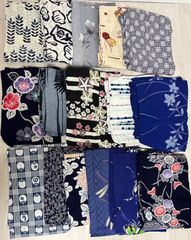 て 格安 有松絞り 浴衣まとめ売り リメイク用 素材 材料 着物 和服 5点