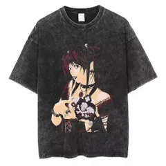 アニメ デスノート プリント Tシャツ 半袖 メンズ ウォッシュ加工 ストリート カジュアル オシャレ ブラック9のサムネイル