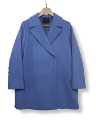 ☆【極美品】【定価5.28万】アンタイトル UNTITLED  ウールコート ダブルブレスミドル丈ビーバーコート ライトブルー Mサイズ2 ■管理番号L29849AWS27-260401-2K(1350）のサムネイル