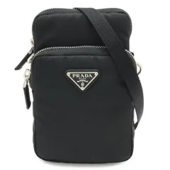PRADA プラダ トライアングルロゴ スマートフォンケース ショルダーバッグ ポーチ 小物入れ 2WAY ナイロン NERO 黒 ブラック シルバー金具 2ZT024