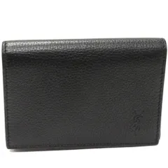 サンローランパリ マチ付き名刺入れ カードケース カサンドラ シャドウ ビジネスカードケース カーフスキンレザー 黒 693492 DT10E 1000