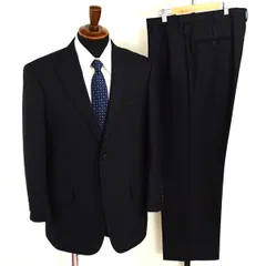 Jプレス 2つボタン シングルスーツ M AB5 ダークネイビー ストライプ 袖口4つ釦 開き見せ J.PRESS 586 合物 春秋 6XC054 【送料無料】【中古】【メンズビジネス】202603