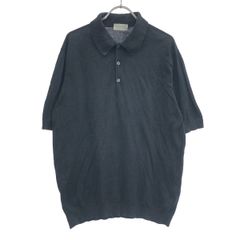 JOHN SMEDLEY グレー無地 半袖ポロシャツ 英国製 日本人メンズL相当