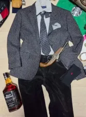 ロンドン 폭 ヘリンボーン ウール ジャケット