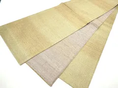 平和屋着物●両面　全通柄袋帯　紬地　霞文　金糸　正絹　逸品　CABE4446hy