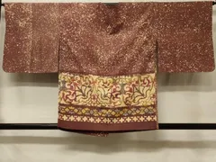 平和屋着物＃道行コート　ろうけつ染め　幾何学花文　暈し染め　正絹　逸品　CABE5337in