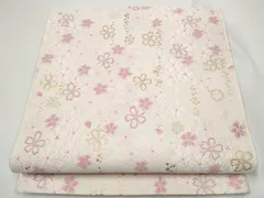 平和屋着物●松田聖子　SEIKOMATSUDA　六通柄袋帯　唐織　舞桜文　金糸　正絹　逸品　CABE4747hy