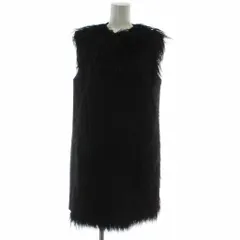 セオリー Theory ジレベスト S 黒 ブラック ファー ノーカラー ノースリーブ G0909405 /GG