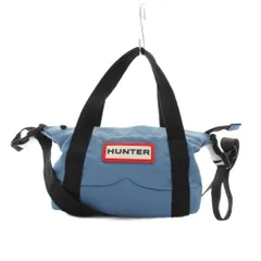 ハンター HUNTER ショルダーバッグ ハンドバッグ 2way ロゴ 青 ブルー 黒 ブラック /AN47