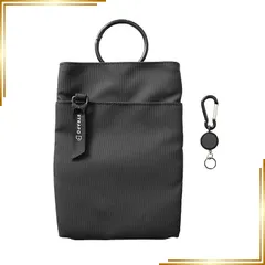 【新品】 strapper ストラポ 撥水 スマホショルダー スマホポーチ スマホバッグ (ブラック,ストラポ単品) 1