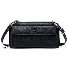 【新品】 [imeetu] スマホショルダー スマホポーチ レディース ミニショルダーバッグ 長財布 本革 おしゃれ 斜め掛け 肩掛け（ブラック） 1