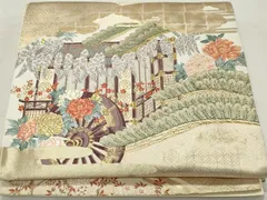 平和屋着物◎六通柄袋帯　古都祭礼文　金糸　正絹　逸品　CABE4159ouのサムネイル