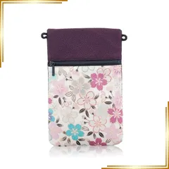【新品】 [スタイルふくさ] 和柄ミニショルダーバッグ（京都製 宇治） 軽量スマホポーチ お墓参り 通院 散歩用 日本製 花桜（かおう） 紫 0