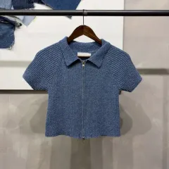 (85) GIORDANO ジョルダーノ レディース カジュアル クロップド ツーウェイ 半袖 KARA（カラ） ニットジップアップ ジャケット